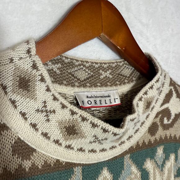 Vintage Forelli 1X 80s Tunic Sweater Statement Abstract Cosby Handknit Funky USA - Picture 4 of 9